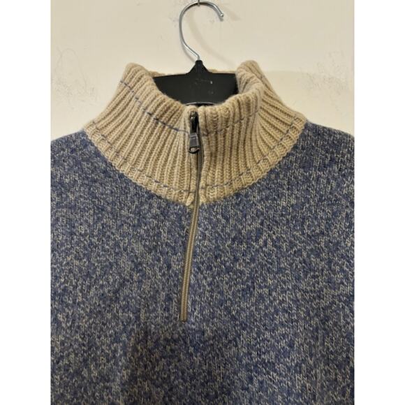 Castle of Ireland Sweater Wool Pullover Quarter Zip Mens Large Preppy Warm - Picture 3 of 9